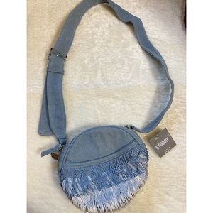 NWT Denim Circle Fringe Crossbody by Studio33
